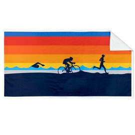 ChalkTalkSPORTS Triathlon Premium Beach Towel | Swim Bike Run