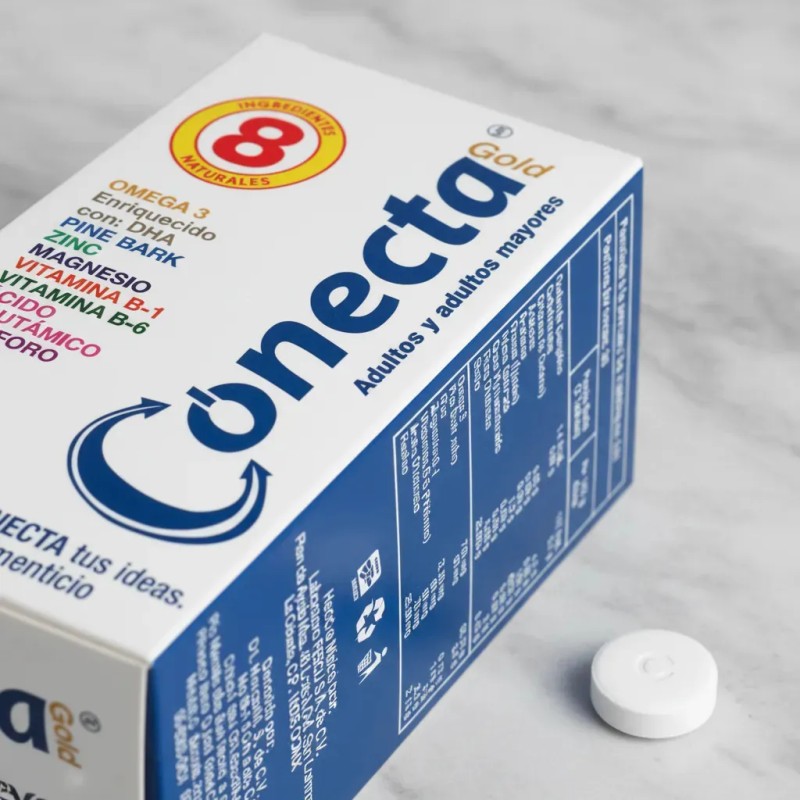 Vitaminas Conecta Gold Adultos 60 Tab, Mejora La Memoria Sin