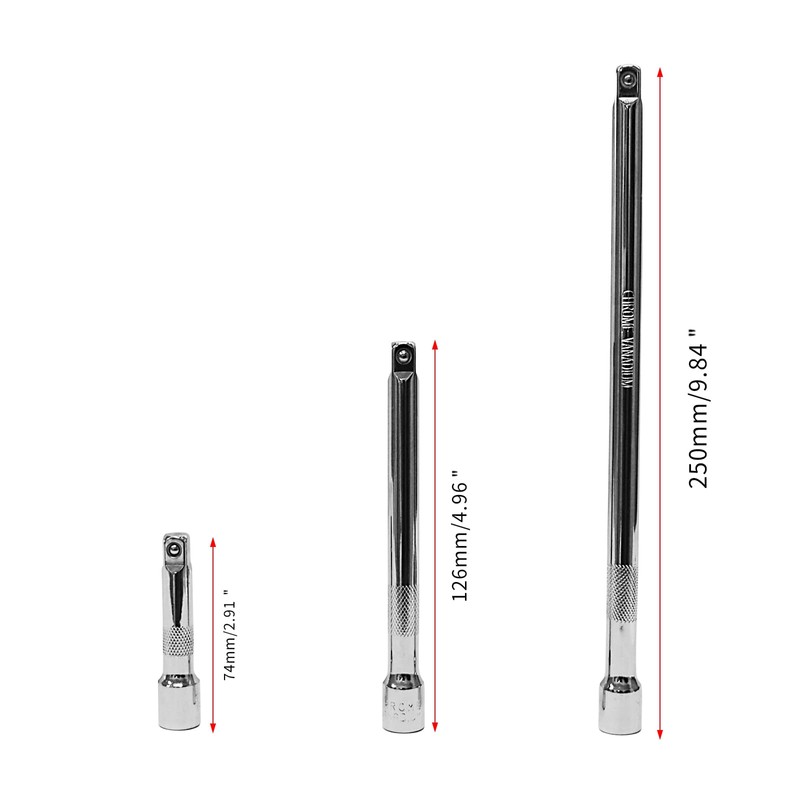 Uotyle 3Pcs Extension Set 3/8 Inch, Socket Extension Bar Drive