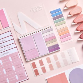 AmazingSpark 95 Pcs Bible Study Supplies Aesthetic Book Annotation Kit Journaling Kit with Pen Case Sticky Note Tab Aesthetic Highlighters Black Ink Pens Page Markers Bible Study Essentials for Women