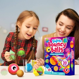 Dr. Daz Bouncy Power Make 20 Colourful Power Balls for Children, Rubber Ball Make Yourself, Fun Science Experiment Set for Beginners, Birthday Gift for Girls Boys from 7 8 9 10 Years