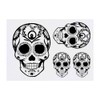 4 x 'Day of the Dead Sugar Skull' Temporary Tattoos