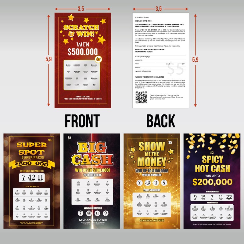 STOYKİS Prank Lottery Tickets and Scratch Off Cards 10 Tickets