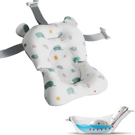 cojin para bañar bebé，asiento para bañera bebe，Material suave，Asiento de baño Antideslizante Cómodo y Ajustable para el Bebes，Adecuado para niños de 0 a 12 meses. (Bebé elefante)