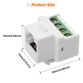 Xiatiaosann RJ11 Screw Jack CAT3 Telephone Keystone Jack, RJ11 6P4C Female Screw Terminal Adapter with Phone Four-Core Module, Screwdriver (10 Pack, White)