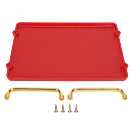 Decorative Tray Elegant Exquisite Texture Ergonomic Serving Tray with Handles for Beauty Products Red