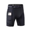 ORBU Men's Compression Half Tights with Pockets for Training, Muscle