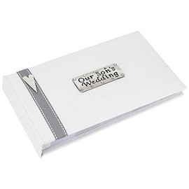 Our Son's Wedding photo album with Grey ribbon detail and a double metal design, Gift.