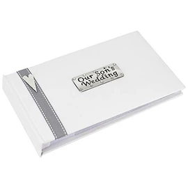Our Son's Wedding photo album with Grey ribbon detail and a double metal design, Gift.