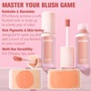 Matte Liquid Blush for Cheeks, High Pigment Buildable Cream Blush,