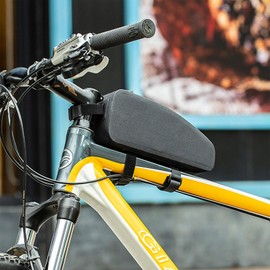 Zouwel Bicycle Frame Bag, Waterproof Bicycle Bag Frame, Handlebar Bag, Top Tube Bag, Bike Packing Top Tube Bag for Gravel Bike, Road Bike & MTB (Black)