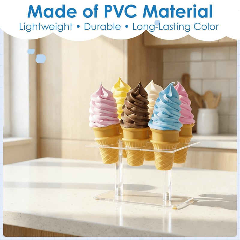 YOUEON 6 Pcs Artificial Ice Cream Cones, Simulated Ice Cream