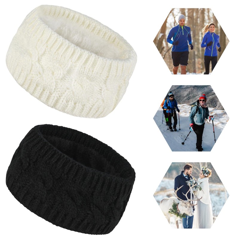 Pack of 2 Plus Velvet Headbands, Warm Hearing Protection Headbands,