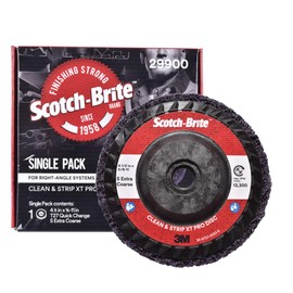 3M Scotch-Brite Clean and Strip XT Pro Disc, XO-DC, SiC Extra Coarse, T27, 4-1/2 in x 5/8"-11, Silicon Carbide Cuts Aggressively and Leaves a Fine Finish, Resists Loading, Purple