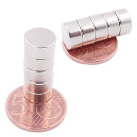 Brudazon 15 Mini Disc Magnets 10 x 5 mm N52 Strongest Level Neodymium Magnets Ultra Strong Power Magnet for Model Making, Photo, Whiteboard, Notice Board, Fridge, Crafts, Magnetic Disc Extra Strong