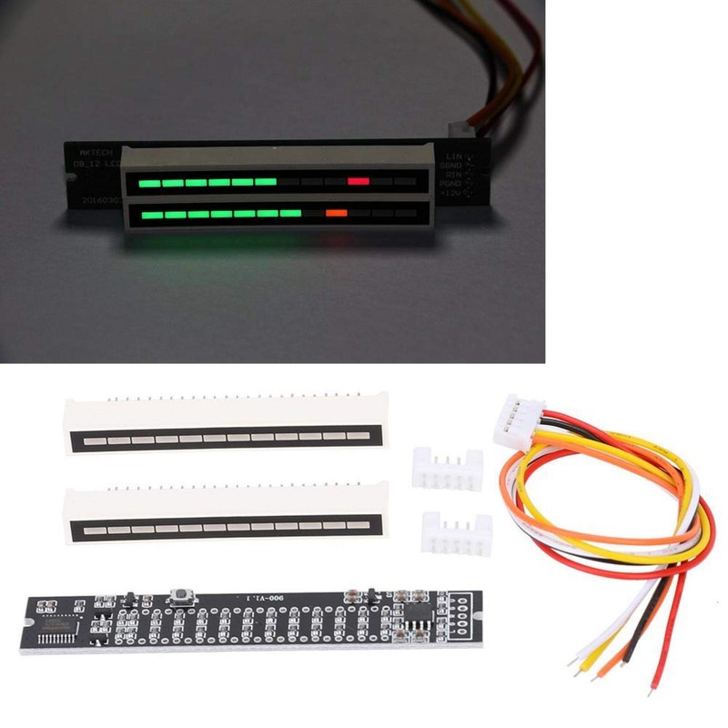Oumefar Mini DIY Dual 12-Level Stereo Music Audio Spectrum Level