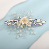 Teyglen Crystal Bridal Hair Clip Wedding Flower Rhinestone Hair Clips