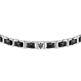 Maserati Maserati Jewels Men's Bracelet 22 cm Stainless Steel Ceramic PVD JM420ATI07, Stainless Steel