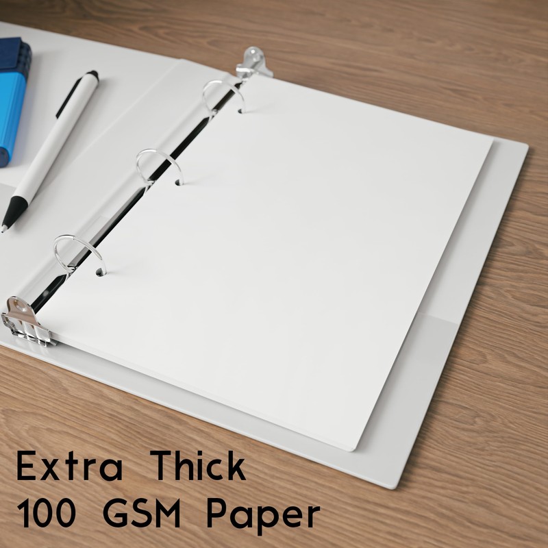 Half Letter 3-Hole Punched Blank Paper, 200 Sheets, 120 GSM,