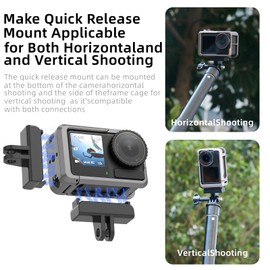 Aluminum Protective Cage for DJI Action 5 Pro/4/3,Protective Frame Housing with Cold Shoe Mount & 1/4" Threads,Metal Protective Housing with Silicone Pad for DJI Action 5 Pro/4/3 Accessories