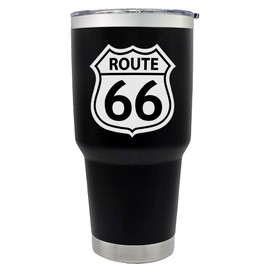 Palm City Products 30 oz Route 66 Tumbler Black - Double-Wall Insulated, Spill-Proof Lid, Travel Mug for Hot and Cold Drinks - Perfect for Road Trips, Outdoor Adventures, and Gifts