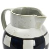 Creative Co-Op Farmhouse Stoneware Painted Checker Design, Ivory and Black