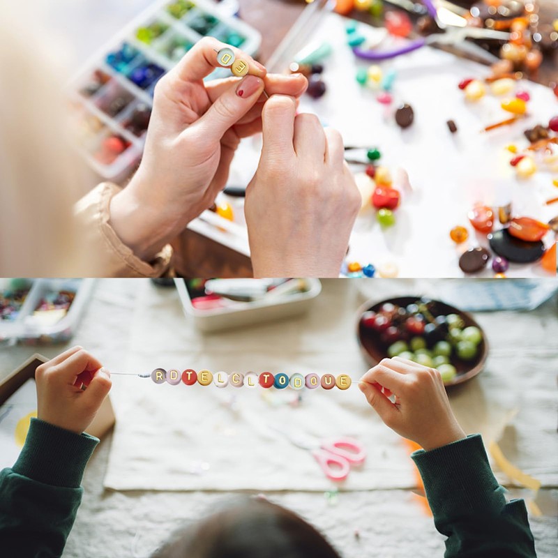 Waldspring Pack of 1000 A-Z Beads for Threading, 7 mm