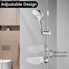 2Pcs Stainless Steel Shower Rod Soap Dish, Shower Rail Slide