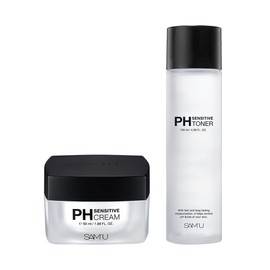 Samu Face Care Set of 2 Types, PH Sensitive Cream + PH Sensitive Toner, Ceramide, Hyaluronic Acid, Highly Moisturizing, Skin Care Set