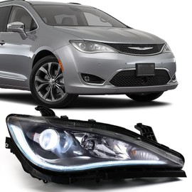 VLINCAR Halogen Headlights Assembly Compatible with Chrysler Pacifica 2018 2019 2020 Front Head Lights Lamps Right Passenger Side RH OME 68370844AA CH2519153