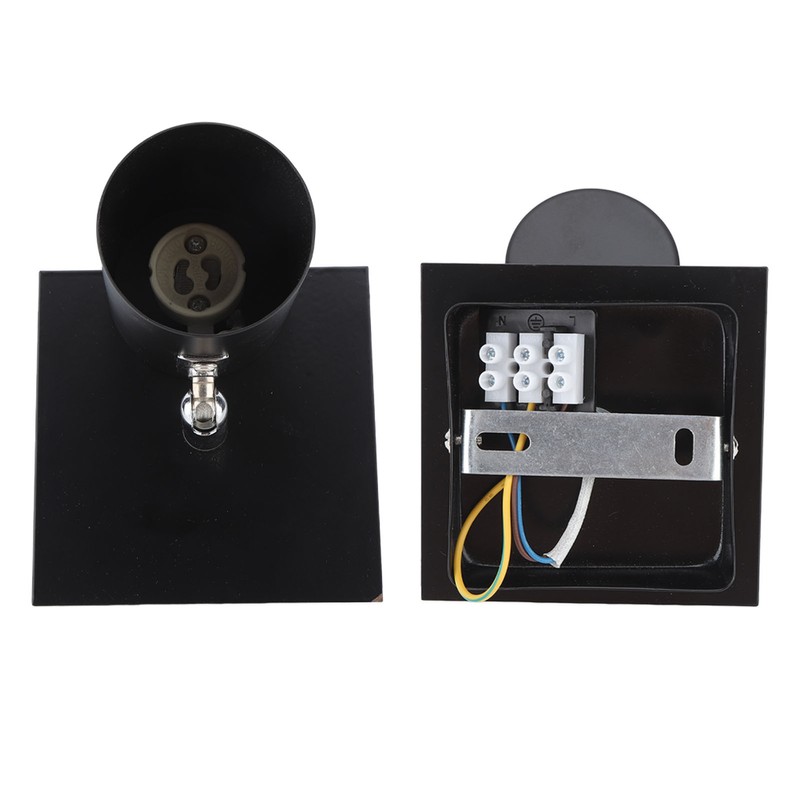 Black GU10 Bulb Holder Modern Lamp Base Metal Light Socket