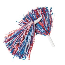 Red, White and Blue Pom Poms, 12 Pieces - Fourth of July and Cheer Party Supplies