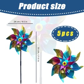 5 PCS Windmills for Garden Set, Bird Deterrent Set, Bird Scarers for Gardens Set, Bird Scarer Set for Protection of Garden Crops, Fruits, Flowers, Lawns