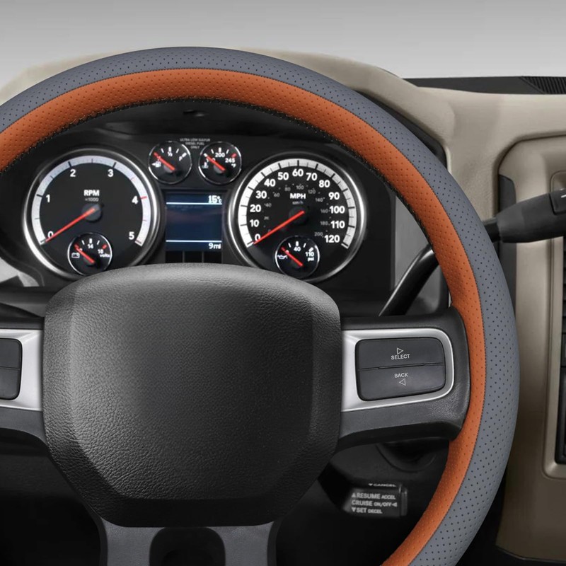 MEWANT Hand Sewn 3D Style Steering Wheel Cover Wrap for