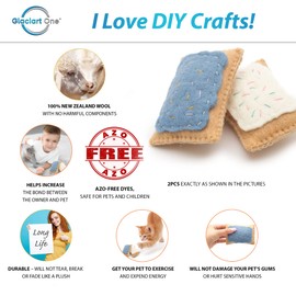 Glaciart One Wool Pop Tart Cat Toy Set with Catnip (2PCS) | for Interaction & Boredom Relief, Encourages Cats to Exercise & Play | Filled w/Organic Catnip to Help Sooth or Reduce Anxiety