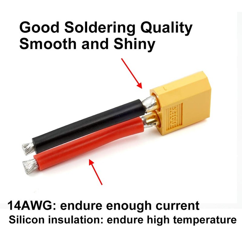 5 Pairs XT60 Plug Connector Female and Male with 14AWG
