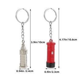 Cabilock 25pcs Souvenir Bag Charms Red Telephone Box Key Chain British London Key Chain Telephone Box English Keyring Zinc Alloy
