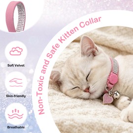 DILLYBUD Rhinestone Cat Collar Breakaway, Bling Sparkly Diamond