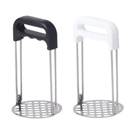 2 manual mashed potato grinders, stainless steel mashed potato pad grinder, portable mashed potato grinder for food and cooking essentials, washable (black&white)
