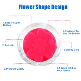 Irenare 8 Pcs Flower Water Bottle Opener for Weak Hands Silicone Bottle Opener Bottle Cap Opener for Elderly Seniors Arthritis Aids Easy Twist off Travel Bottle Opening Tool Kitchen Gadget, Yellow Red