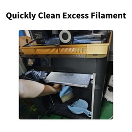 Imdinnogo 2Pcs 3D Printer Desktop Cleaning-Tools(Blue): Mini Brooms Set Keeping The Workbench Clean, Convenient Storage Simple Table Cleaning Kit