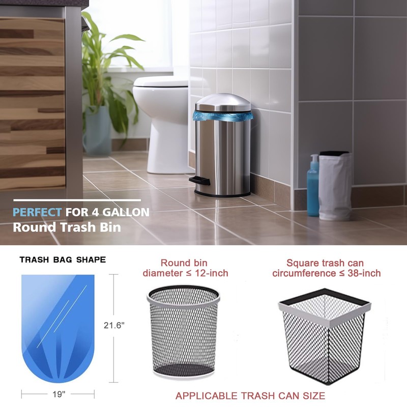 Small Trash Bags, AYOTEE 4-6 Gallon Compostable Garbage Bags, 4
