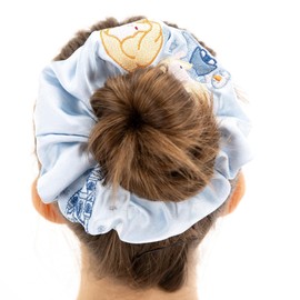 INT&TDR FANTASY Burgundy Scrunched Fabric Decoration with Floral Pattern, Silk Hair Ties, Ladies Silk Scrunchies Fruit Embroidery Design Women Girls Gifts