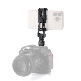 Tilta Tripod Phone Mount with 1/4"-20 Threads, Cell Phone Clamp Holder, 360° Rotation and 180° Tilts Adjustable Phone Mount for Cameras with Cold Shoe Receiver - Black TA-PMB5-1420K-B