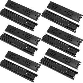 HEIHAK 6 Pairs 8 Inch Drawer Slides, Ball Bearing Drawer Slides with Mounting Screws, Side Mount Furniture Drawer Slides for Cabinet, 110 lb Load Capacity