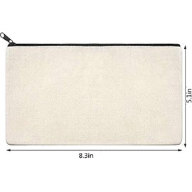 24Pcs Canvas Zipper Bags,KLHCDUO 8.3 * 5.1inCanvas Pencil Bag,6 Colors Zippers, Canvas Cosmetic Bag Blank Canvas DIY Craft Bag Travel Bag