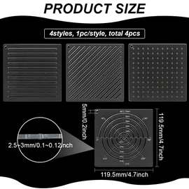 BENECREAT 4Pcs Acrylic Sashiko Stencil, Dots, Lines, Arcs, Slashes Acrylic Embroidery Tool Drawing Line Template for Hand Quilting and Embroidery, 2.5mm Thick