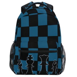Oarencol Black Blue Chess Board Backpack Bookbag Daypack Travel Hiking Camping School Laptop Bag
