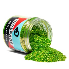 6oz Kiwi Green 0.015" Medium Lime Green Metal Flake Solvent Resisitant Glitter | Paint Metal Flake | Flake for Automotive Spray and Spray Painting | Glitter for Epoxy Resin