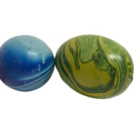 khevga decoration Easter XXL Easter eggs 8cm large marbled with ribbon for hanging inside and outside set of 24